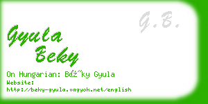gyula beky business card